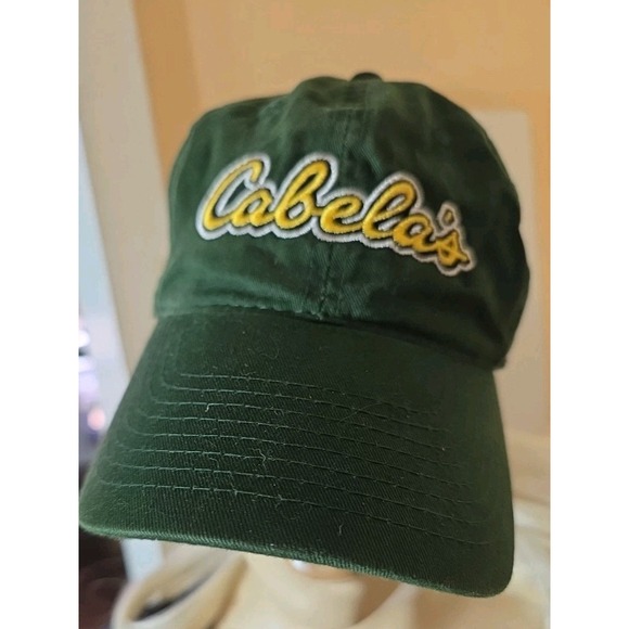 Cabela's Other - Vintage Cabela's Mens Hat Green Embroidered Yellow Logo Adjustable 90s Strapback